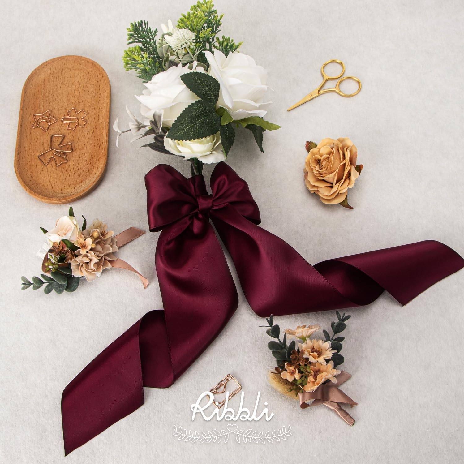 Ribbli Purple Satin Ribbon 2 Inch x Continuous 10 Yards, Double Faced Satin Ribbon Use for Bows Bouquet,Gift Wrapping,Floral Arrangement,Wedding Decoration(Dark Burgundy)