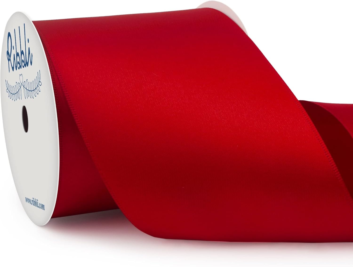 Ribbli Purple Satin Ribbon 2 Inch x Continuous 10 Yards, Double Faced Satin Ribbon Use for Bows Bouquet,Gift Wrapping,Floral Arrangement,Wedding Decoration(Red)