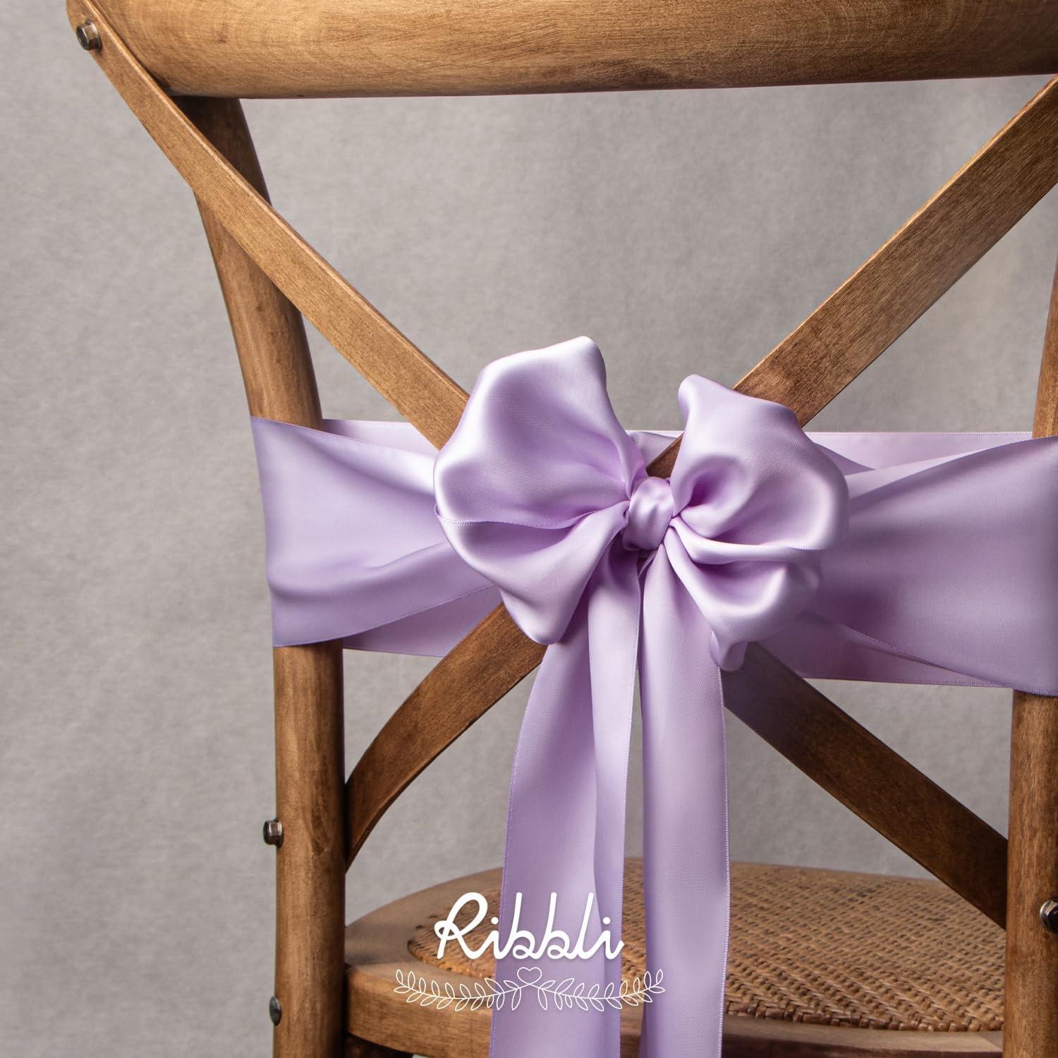 Ribbli Purple Satin Ribbon 2 Inch x Continuous 10 Yards, Double Faced Satin Ribbon Use for Bows Bouquet,Gift Wrapping,Floral Arrangement,Wedding Decoration(Light Orchid)