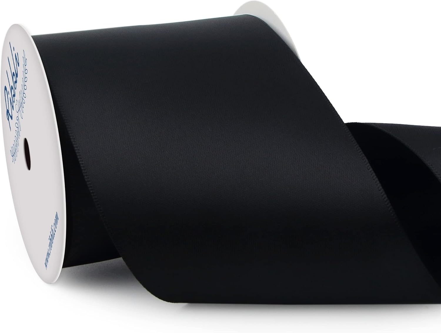 Ribbli Purple Satin Ribbon 2 Inch x Continuous 10 Yards, Double Faced Satin Ribbon Use for Bows Bouquet,Gift Wrapping,Floral Arrangement,Wedding Decoration(Black)