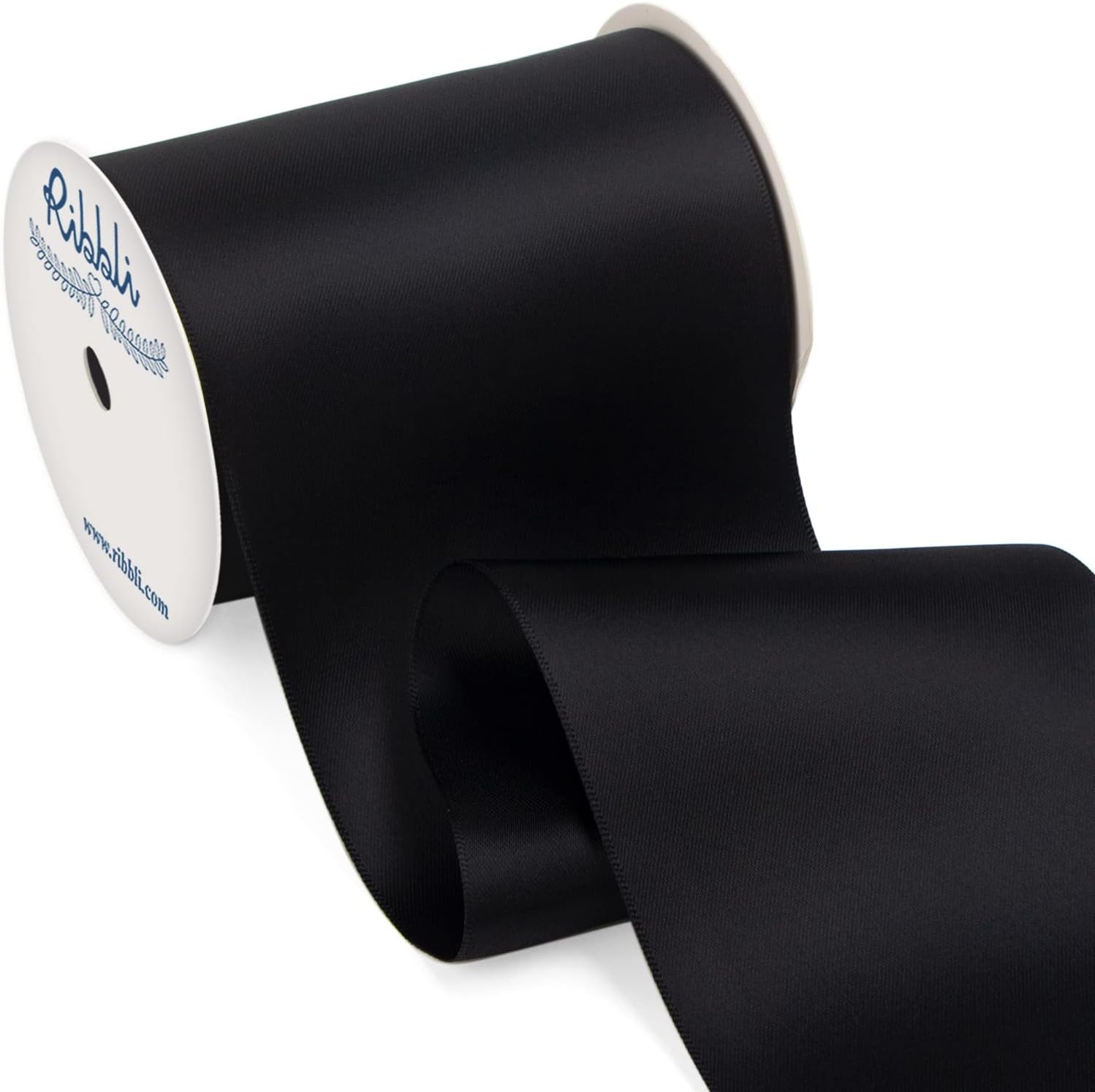 Ribbli Purple Satin Ribbon 2 Inch x Continuous 10 Yards, Double Faced Satin Ribbon Use for Bows Bouquet,Gift Wrapping,Floral Arrangement,Wedding Decoration(Black)