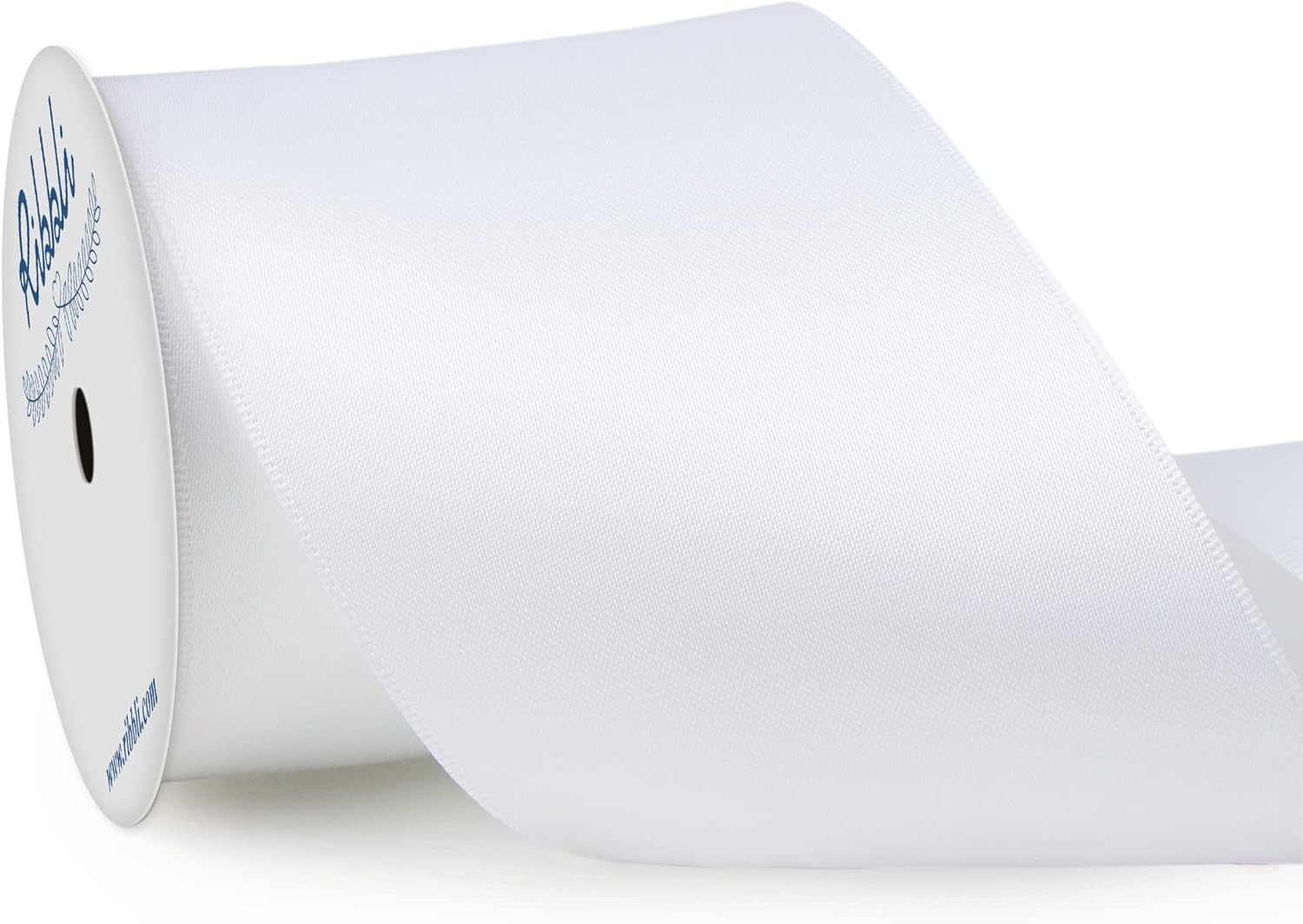 Ribbli Purple Satin Ribbon 2 Inch x Continuous 10 Yards, Double Faced Satin Ribbon Use for Bows Bouquet,Gift Wrapping,Floral Arrangement,Wedding Decoration(White)