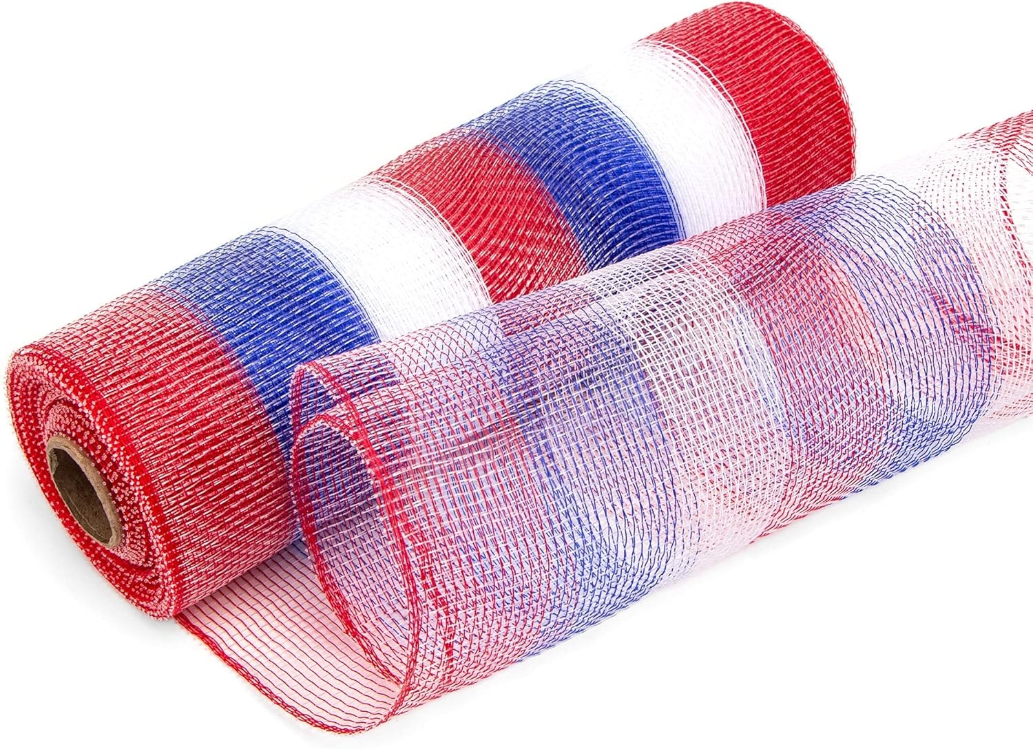 Ribbli 4th of July Mesh Ribbon,Patriotic Ribbon 10 inch x 30 feet(10Yard) Each Roll,Non-Metallic Red/White/Blue Stripe Use for Memorial Day,Independece Day,President’s Day,Wreath Decorations