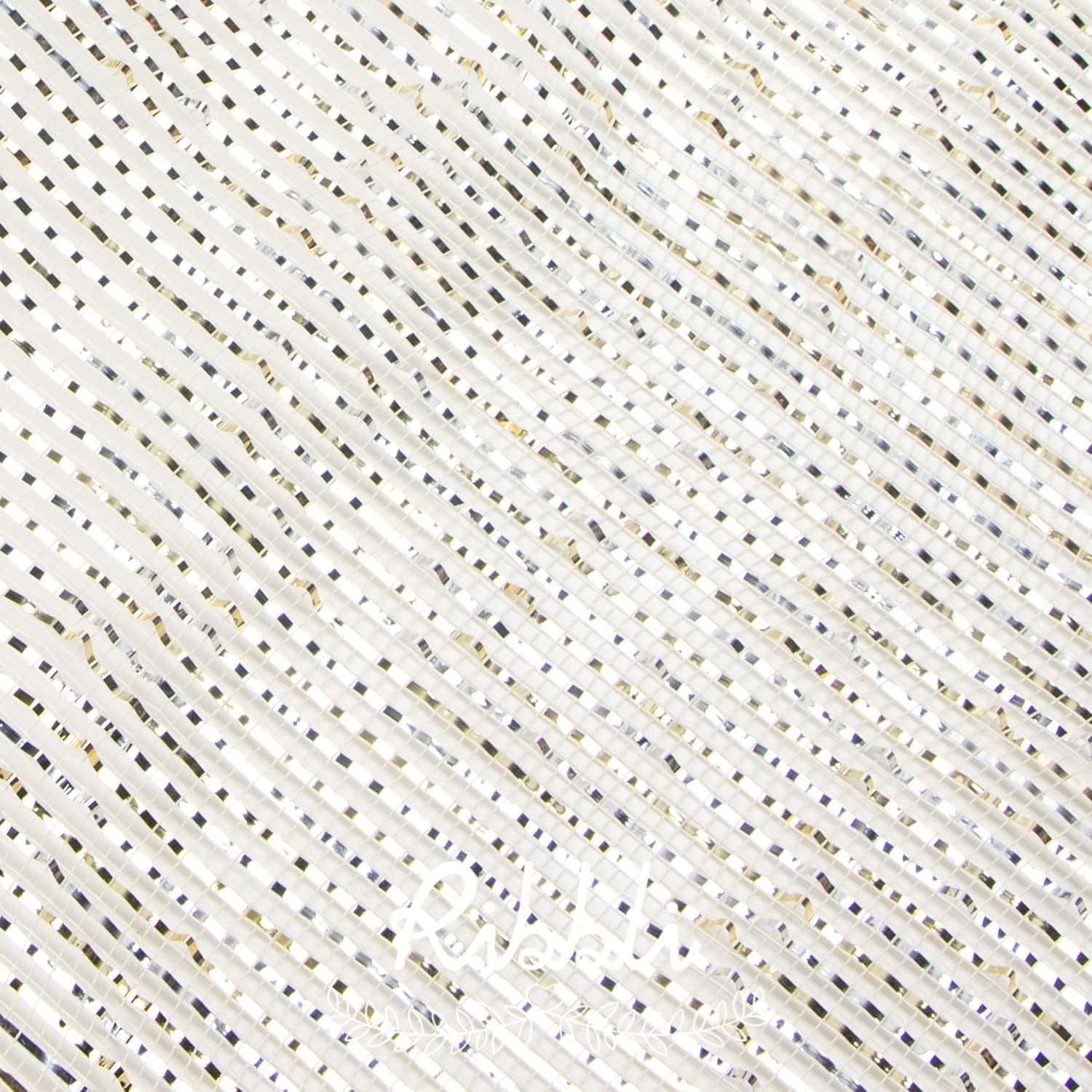 Ribbli Snowball Mint Green Metallic Mesh Ribbon, Turquoise Mesh 10 inch x 30 feet(10Yard), Mint Green with Cotton Ball and Wide Foil, Christmas Ribbon for Wreath Swags and Christmas Tree(Cream/Gold Silver)