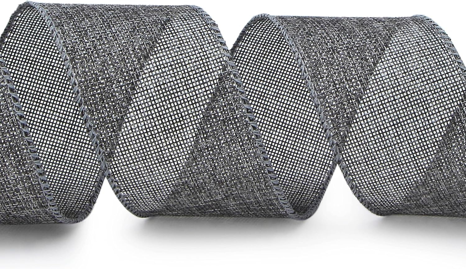 Ribbli Apple Green Burlap Wired Ribbon, 2-1/2 Inch x 10 Yard, Wired Edge Ribbon for Big Bow,Wreath,Tree Decoration,Outdoor Decoration(Gray)