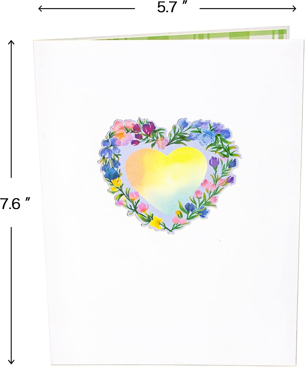 Ribbli Anniversary Card, Pop Up Happy Anniversary Heart Wreath for Wife Husband Couple Parents, 7.6 x 5.7 Inches with Envelope