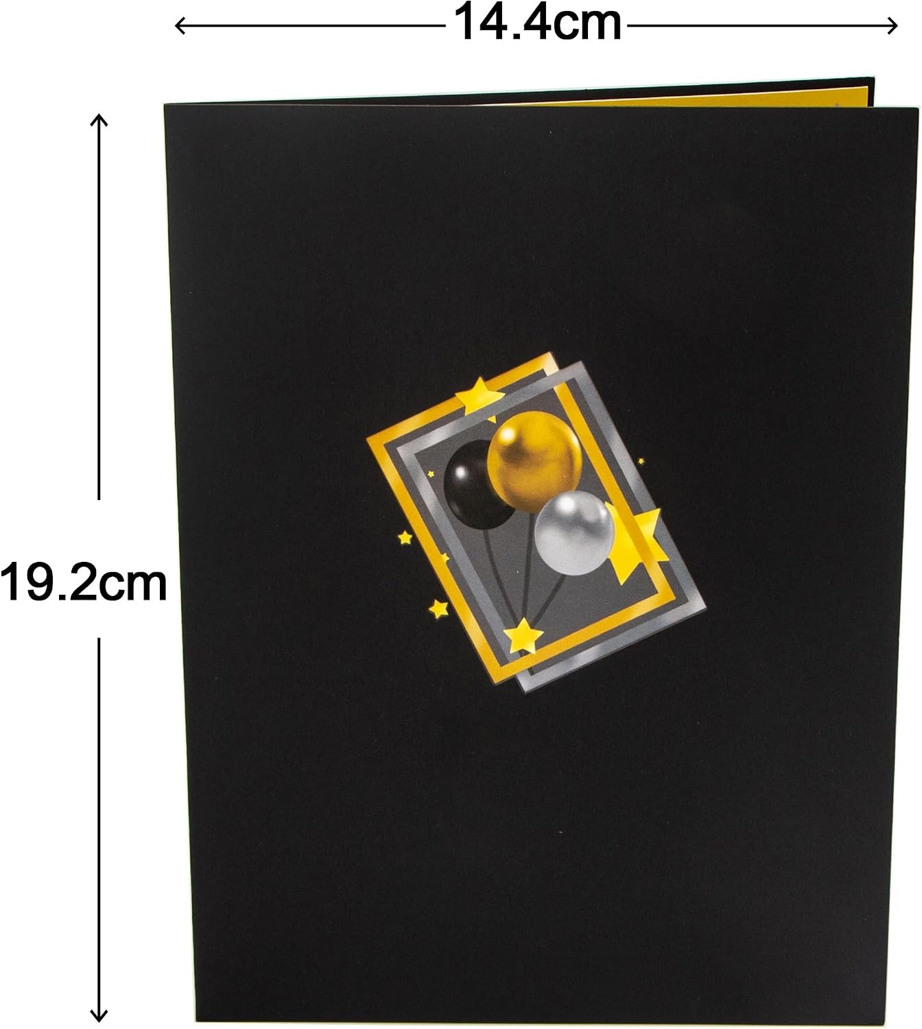 Ribbli Birthday Card 3D Black and Gold Pop up Happy Birthday Cards for Men, with Envelope