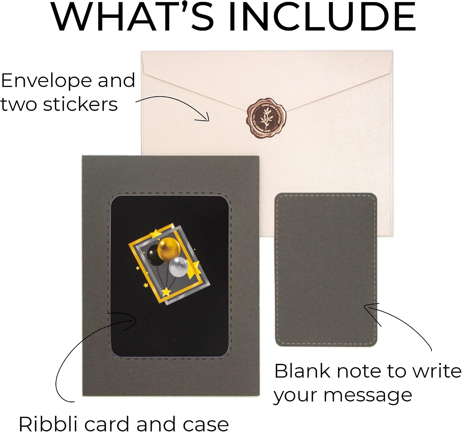 Ribbli Birthday Card 3D Black and Gold Pop up Happy Birthday Cards for Men, with Envelope
