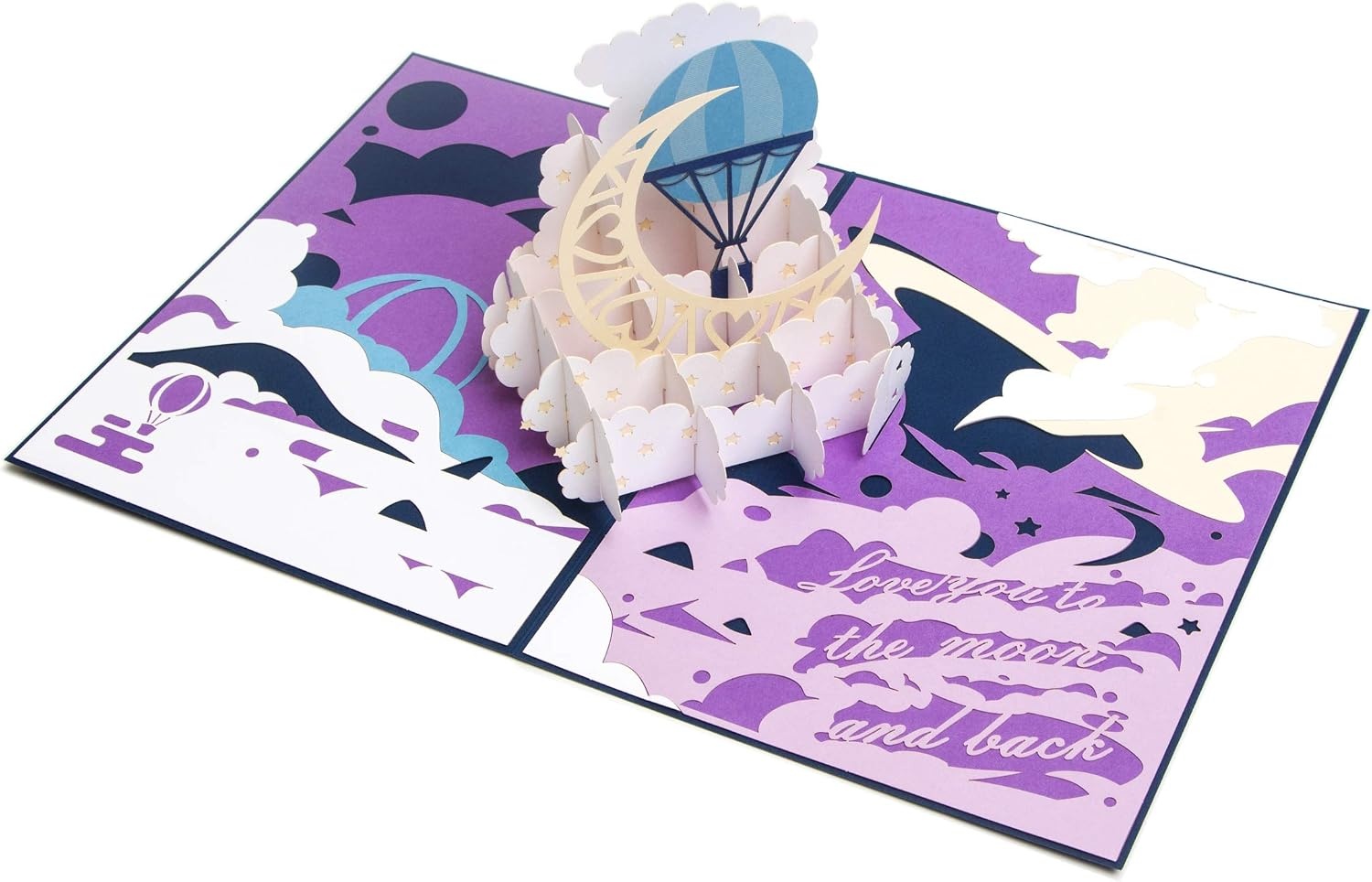 Ribbli 3D Pop Up Anniversary Card,Love You To The Moon And Back Card,Valentines Day Card,Wedding Card,Romantic Gift,Birthday Card for Wife,Husband,Couple,Girlfriend,Boyfriend | with Envelope