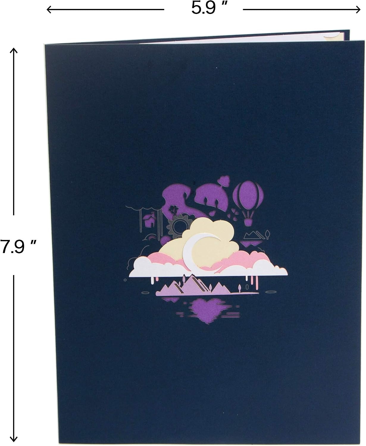 Ribbli 3D Pop Up Anniversary Card,Love You To The Moon And Back Card,Valentines Day Card,Wedding Card,Romantic Gift,Birthday Card for Wife,Husband,Couple,Girlfriend,Boyfriend | with Envelope