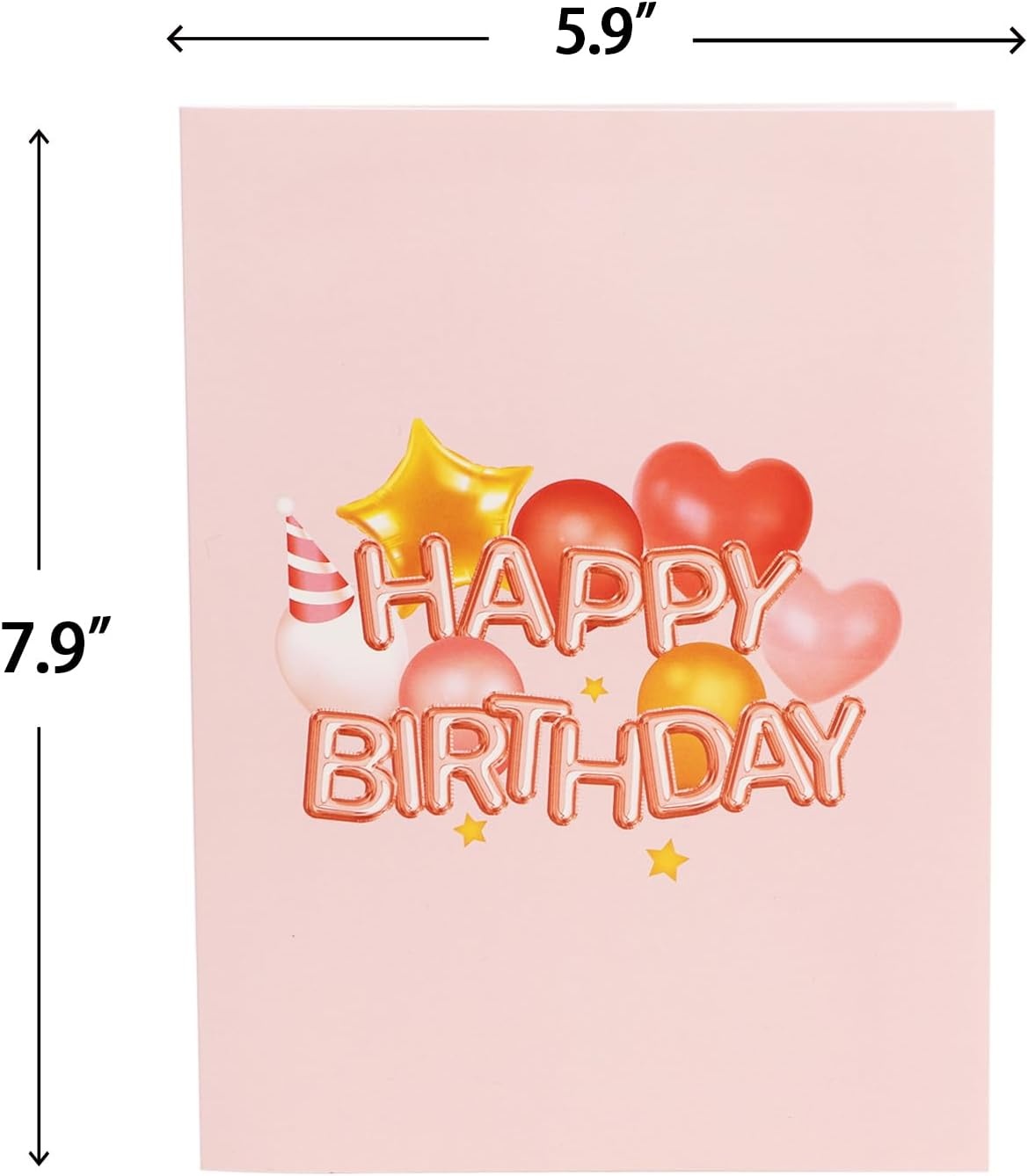 Ribbli Birthday Cards, Rose Pink Pop Up Birthday Card with Light and Music for Women Mom Daughter Girlfriend Wife, 7.9 x 5.9 Inches with Envelope