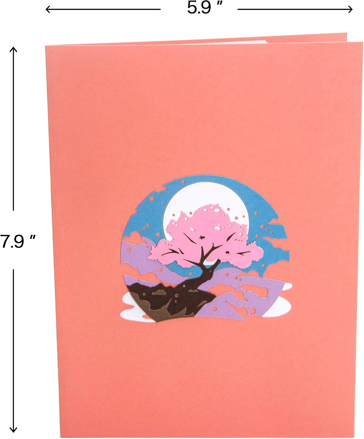 Ribbli Cherry Blossoms and Swing 3D Pop Up Card, Anniversary Card, Valentines Day Card, Romantic Gift, Birthday Card for Wife Husband Couple Girlfriend Boyfriend, with Envelope