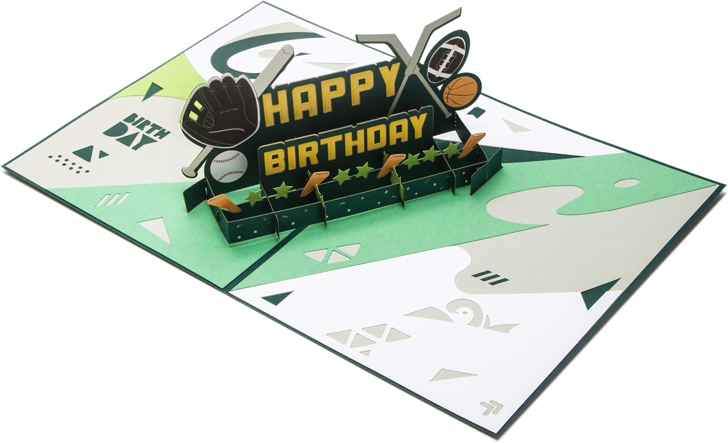Ribbli Birthday Cards, Sports Style Pop Up Birthday Card for Men Dad Husband Boyfriend Brother Son Kids Friend, with Envelope