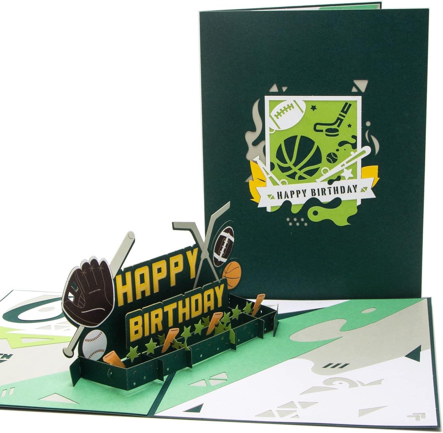 Ribbli Birthday Cards, Sports Style Pop Up Birthday Card for Men Dad Husband Boyfriend Brother Son Kids Friend, with Envelope