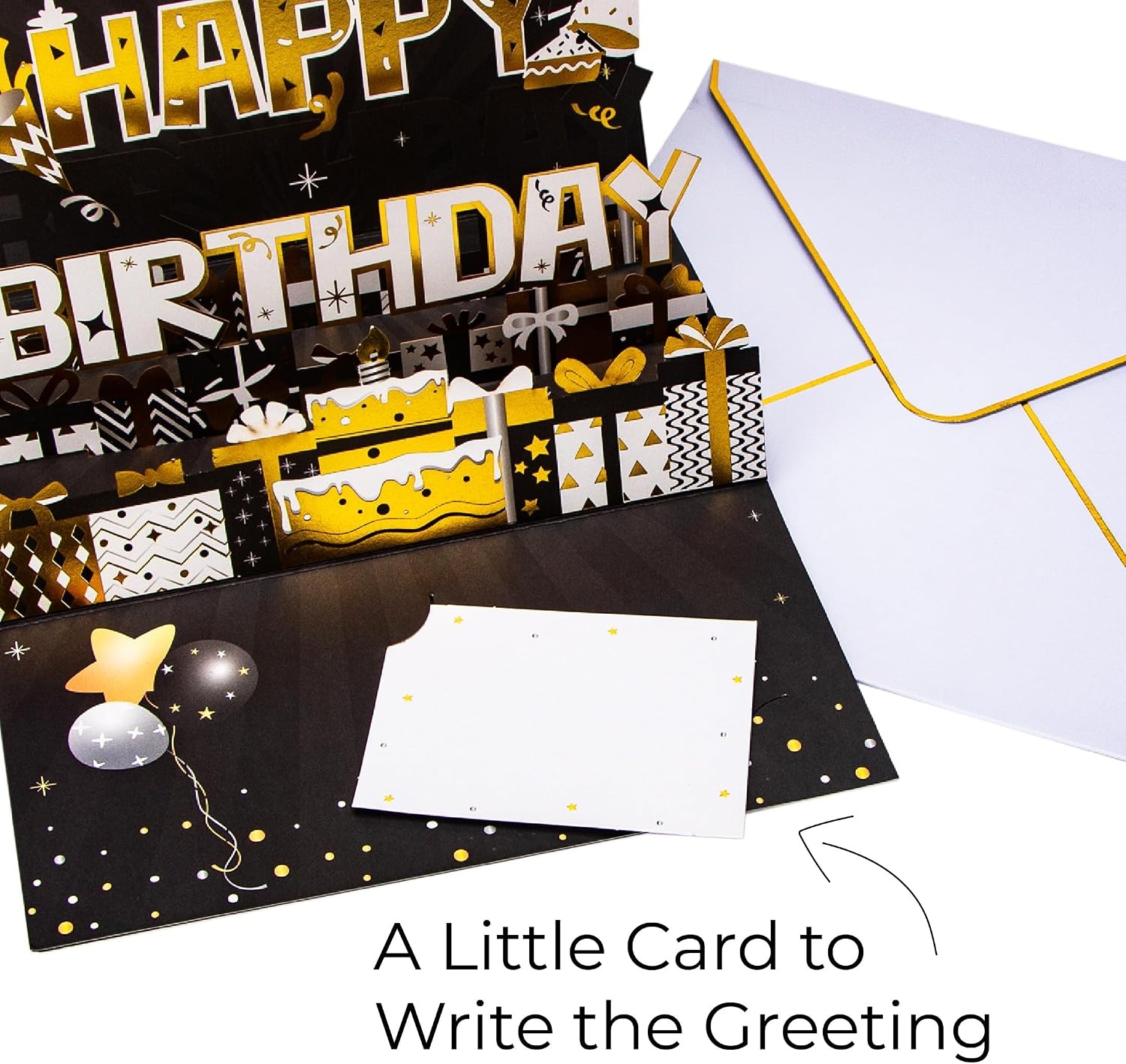 Ribbli Birthday Cards, Fireworks with Light and Music, Musical Pop Up Birthday Card for Men Women, 7.1 x 7.1 Inches with Envelope