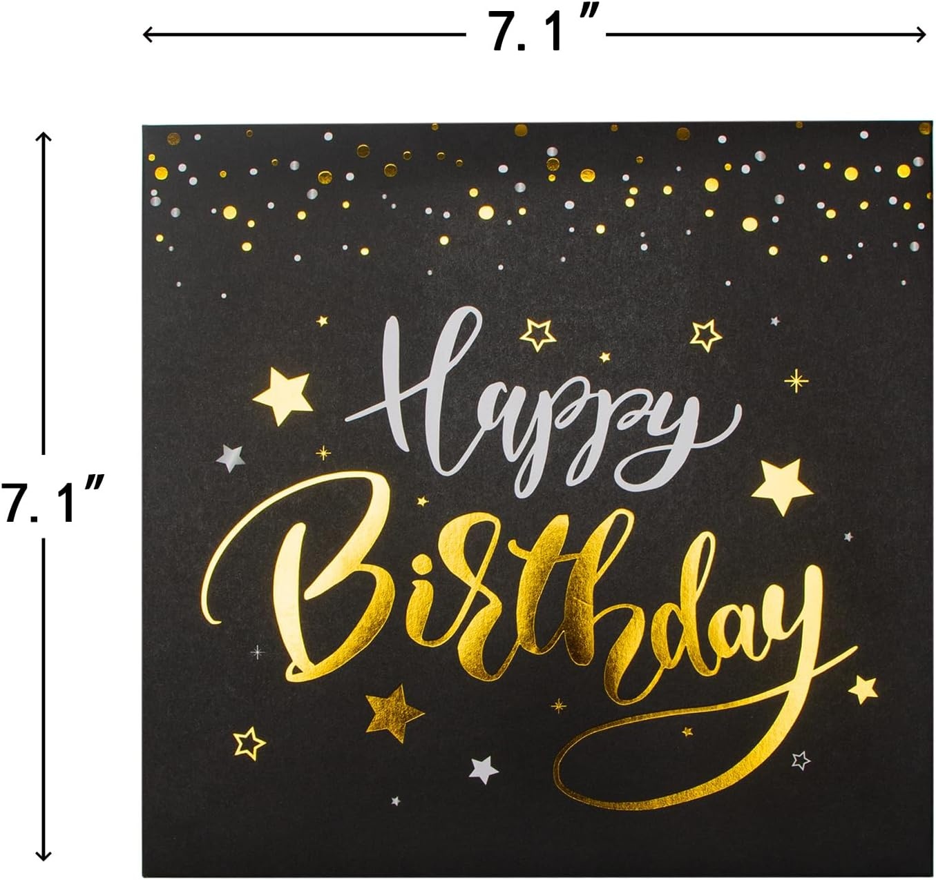 Ribbli Birthday Cards, Fireworks with Light and Music, Musical Pop Up Birthday Card for Men Women, 7.1 x 7.1 Inches with Envelope