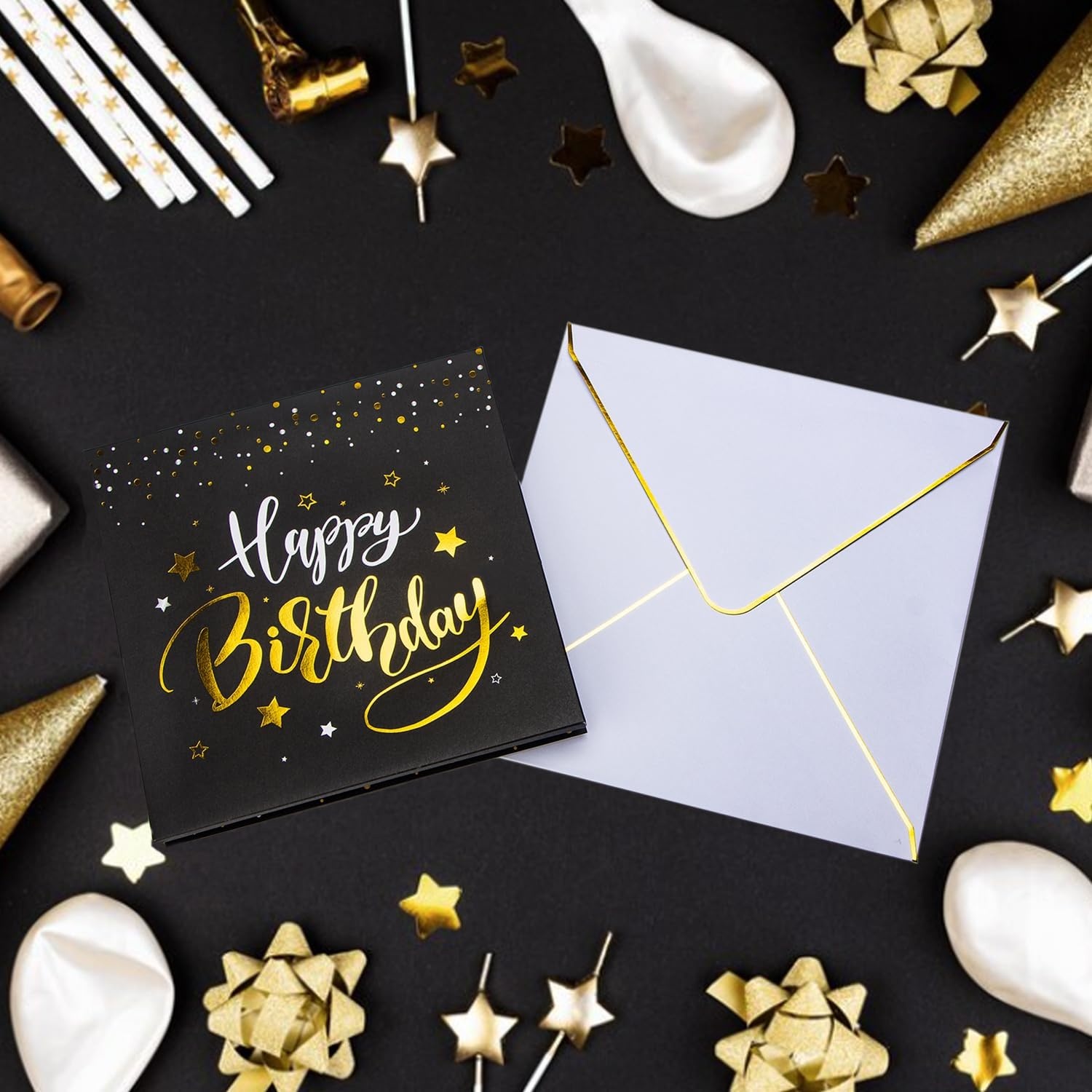 Ribbli Birthday Cards, Fireworks with Light and Music, Musical Pop Up Birthday Card for Men Women, 7.1 x 7.1 Inches with Envelope
